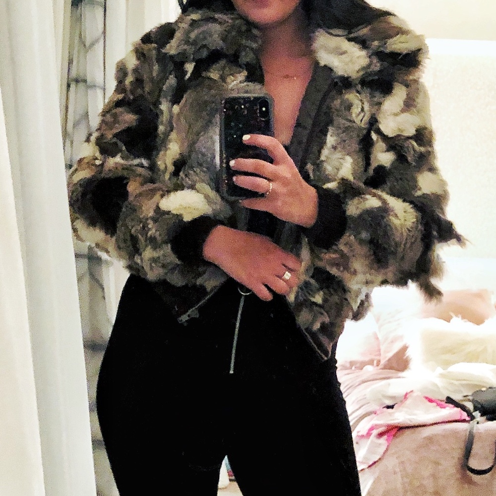 Vintage Patchwork Fur Bomber Jacket - image 7